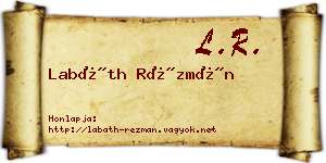 Labáth Rézmán névjegykártya